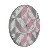 Roze frambozen en zilver Geometric ZigZag Dartbord (Voorkant Links)