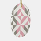 Roze frambozen en zilver Geometric ZigZag Keramisch Ornament (Rechts)
