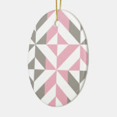 Roze frambozen en zilver Geometric ZigZag Keramisch Ornament (Links)