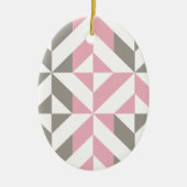 Roze frambozen en zilver Geometric ZigZag Keramisch Ornament (Voorkant)