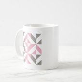 Roze frambozen en zilver Geometric ZigZag Koffiemok (Voorkant links)