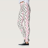 Roze frambozen en zilver Geometric ZigZag Leggings (Links)