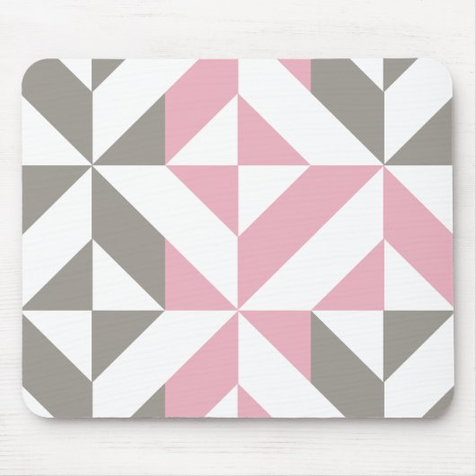 Roze frambozen en zilver Geometric ZigZag Muismat (Voorkant)