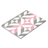 Roze frambozen en zilver Geometric ZigZag Notitieboek (Linkerzijde)