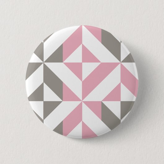 Roze frambozen en zilver Geometric ZigZag Ronde Button 5,7 Cm (Voorkant)