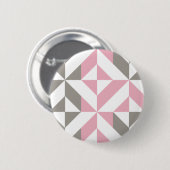 Roze frambozen en zilver Geometric ZigZag Ronde Button 5,7 Cm (Voorkant /achterkant)