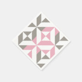 Roze frambozen en zilver Geometric ZigZag Servet (Hoek)