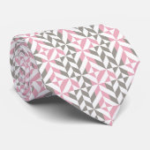 Roze frambozen en zilver Geometric ZigZag Stropdas (Opgerold)