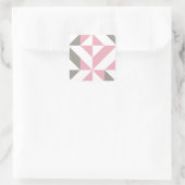 Roze frambozen en zilver Geometric ZigZag Vierkante Sticker (Tas)