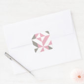 Roze frambozen en zilver Geometric ZigZag Vierkante Sticker (Envelop)