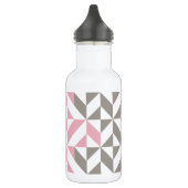 Roze frambozen en zilver Geometric ZigZag Waterfles (Links)