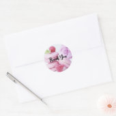 Roze frambozen Macarons Franse deken Dank u Ronde Sticker (Envelop)