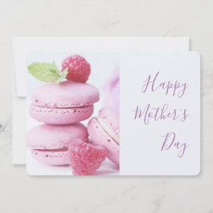 Roze frambozen macarons Moederdag Feestdagenkaart