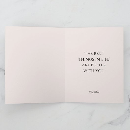 Roze frambozen waterverf gelukkig Valentijnsdag Kaart (Binnen)