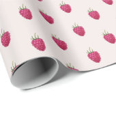 Roze frambozen Waterverf Pattern Cadeaupapier (Rol Hoek)