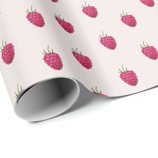 Roze frambozen Waterverf Pattern Cadeaupapier (Rol Hoek)