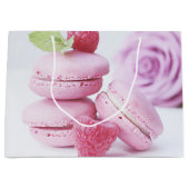 Roze frambozenmacarons Franse gebaksfoto Groot Cadeauzakje (Voorkant)