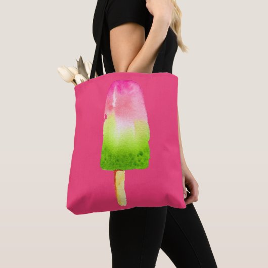 Roze frambozenpopsium Summer Tote Bag (Dichtbij)