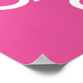 Roze frambozenroze kalk houden en doorgaan poster (Hoek)