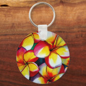 Roze Frangipani-bloem door Sacha Grossel Art Sleutelhanger (Voorkant)