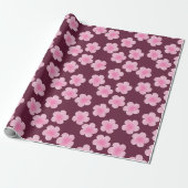 Roze Frangipani Bloem Naadloos Patroon Cadeaupapier (Uitgerold)
