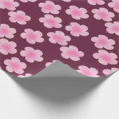 Roze Frangipani Bloem Naadloos Patroon Cadeaupapier (Hoek)