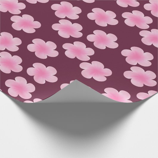 Roze Frangipani Bloem Naadloos Patroon Cadeaupapier (Hoek)