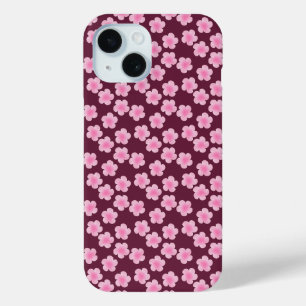 Roze Frangipani Bloem Naadloos Patroon iPhone 15 Case