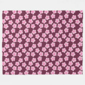 Roze Frangipani Bloem Naadloos Patroon Fleece Deken (Voorkant (Horizontaal))