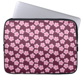 Roze Frangipani Bloem Naadloos Patroon Laptop Sleeve