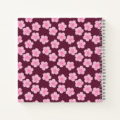 Roze Frangipani Bloem Naadloos Patroon Notitieboek (Achterkant)