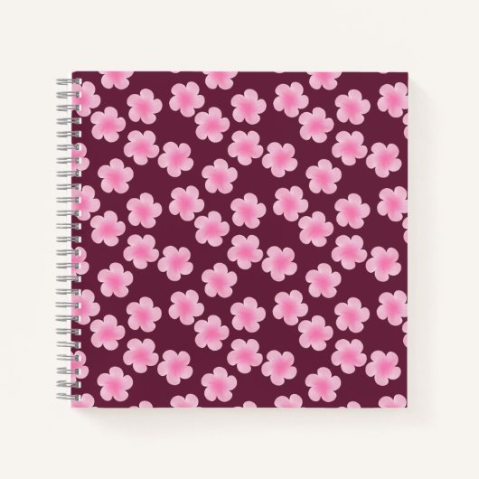 Roze Frangipani Bloem Naadloos Patroon Notitieboek (Voorkant)