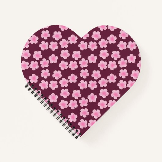 Roze Frangipani Bloem Naadloos Patroon Notitieboek (Voorkant)