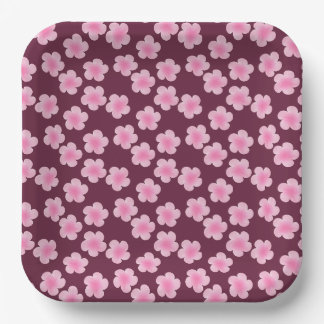 Roze Frangipani Bloem Naadloos Patroon Papieren Bordje