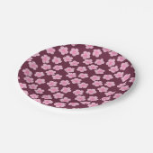 Roze Frangipani Bloem Naadloos Patroon Papieren Bordje (Gekanteld)