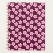 Roze Frangipani Bloem Naadloos Patroon Planner (Voorkant)