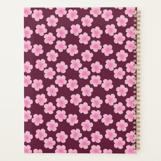 Roze Frangipani Bloem Naadloos Patroon Planner (Achterkant)