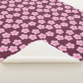 Roze Frangipani Bloem Naadloos Patroon Sherpa Deken (3/4)