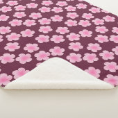 Roze Frangipani Bloem Naadloos Patroon Sherpa Deken (3/4)