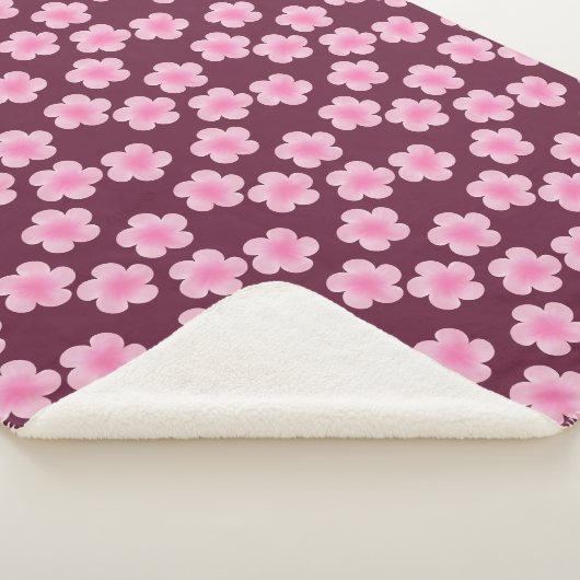 Roze Frangipani Bloem Naadloos Patroon Sherpa Deken (3/4)