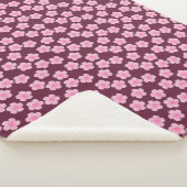 Roze Frangipani Bloem Naadloos Patroon Sherpa Deken (3/4)