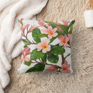 Roze Frangipani Bloemen Kussen