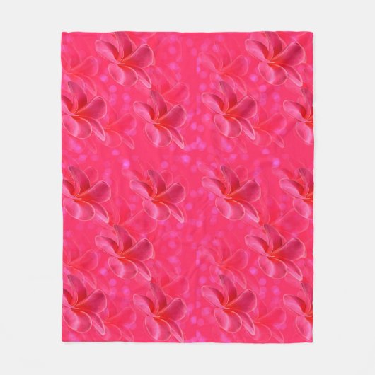 Roze Frangipani Blush Pattern Fleece Deken (Voorkant)