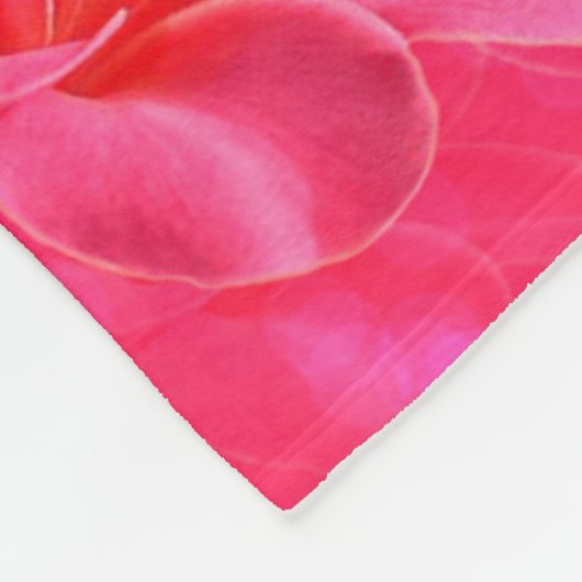 Roze Frangipani Blush Pattern Fleece Deken (Hoek)