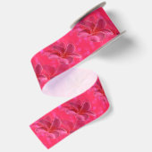 Roze Frangipani Blush Pattern Satijnen Lint (Achterkant)