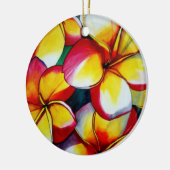 Roze Frangipani Keramisch Ornament (Links)