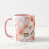 Roze Frangipani Keramische Combo Mok (Links)