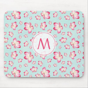 Roze Frangipani Monogram Aqua Muismat
