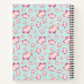 Roze Frangipani Monogram Aqua Notitieboek (Achterkant)