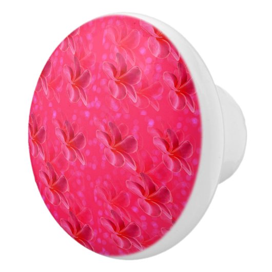 Roze Frangipani Passion, Ceramic Draw Knob. Keramische Knop (Rechts)